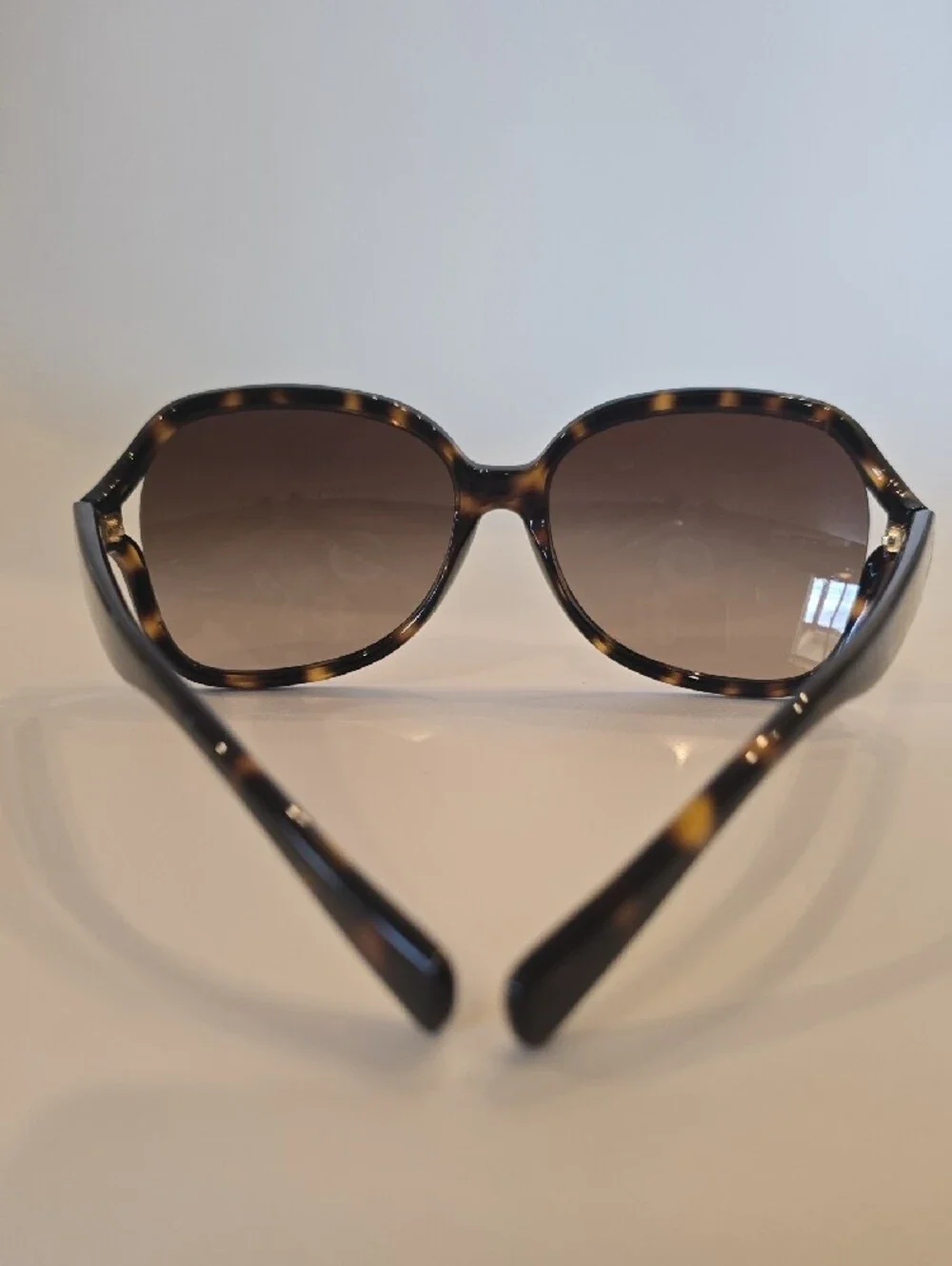Coach Oversized Women's Dark Tortoiseshell Sunglasses with Brown Gradient Lenses